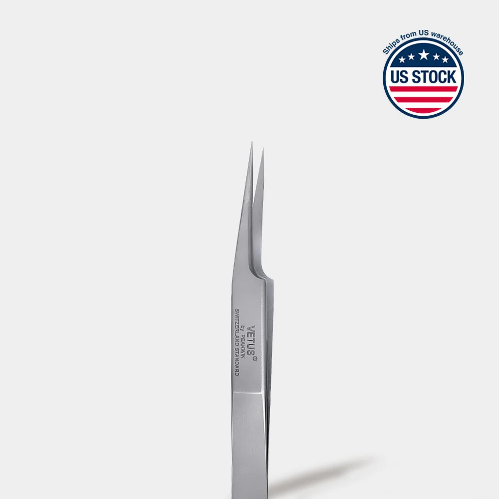 Vetus Silver Tweezers (Straight) (F shape) - US Stock