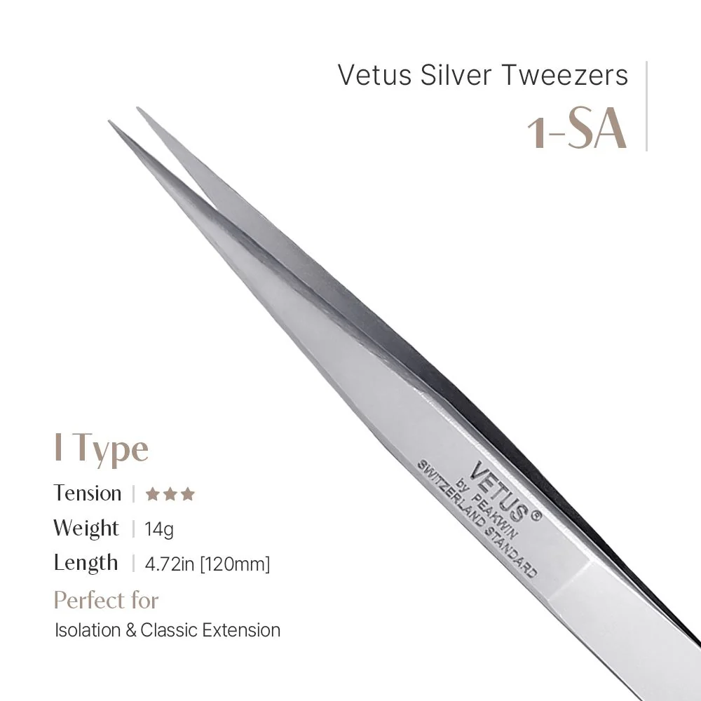 Vetus Silver Tweezers (Straight) - 1-SA (I shape) - Image 2
